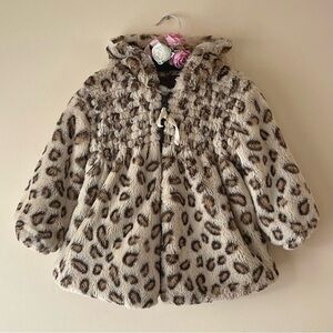 American Widgeon Toddler Girls A-line Leopard Print Faux Fur Jacket, Size 3T